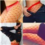 ANDIBEIQI 4 Paires Collants en Résille Bas de Résille Nets pour Femme Collant Résille Maille Large Maille Moyenne pour Femmes Ci