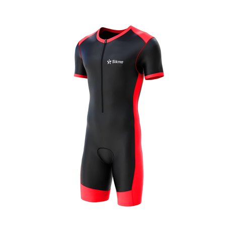 Sikma Combinaison de Cyclisme rembourrée pour Homme - Noir/Rouge - m
