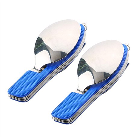 QitinDasen 2Pcs Prime 4 en 1 Couverts Pliant