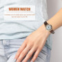 UKCOCO Quartz Analogique - Femme Analogique Quartz Montre avec Bracelet en Cuir Marron Cadran Blanc