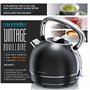 Arendo - Bouilloire électrique en Acier Inoxydable 1,7 Litre - 2200 W Style Vintage rétro - Filtre anticalcaire Amovible Interch