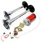 Dhuile de voiture Corne 150db Air Horn Pavillon double tube Chrome Zinc double Trompette Air Horn avec compresseur pour n'import