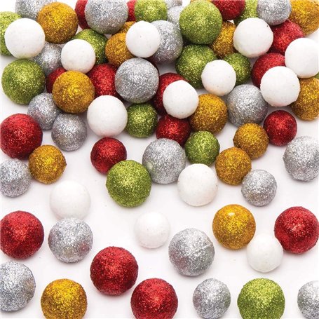 Baker Ross Boules en Polystyrène à Paillettes (60G par Paquet)- Loisir Créatifs pour Enfants et Adultes couleurs assorties AR824