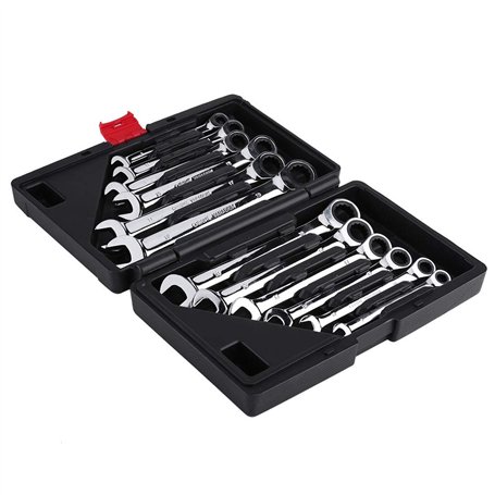 12 Pièces Clés Plates à Cliquet