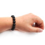 Naturel Noir Obsidienne Bracelet 10 MM Tibétain Mala Perle Cristal Pierres Précieuses Bracelet pour Hommes Femme