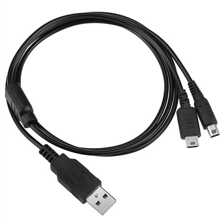 CHILDMORY Câble de chargement USB 2 en 1 Câble d'alimentation pour adaptateur de chargeur pour DSi NDSi XL 3DS N3DS DS Lite NDSL