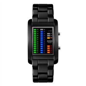 FeiWen Mode Binaire Digital Montre Bracelet de Hommes 50M Étanche Unique Rectangulaire Acier Inoxydable de la Lunette et Ruban M FeiWen Mode Binaire Digital Montre Bracelet de Hommes 50M Étanche Unique Rectangulaire Acier Inoxydable de la Lunette et Ruban M