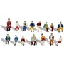 Evemodel P8711 Lot de 60 figurines différentes assises Piste H0 1:87