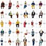 Evemodel P8711 Lot de 60 figurines différentes assises Piste H0 1:87