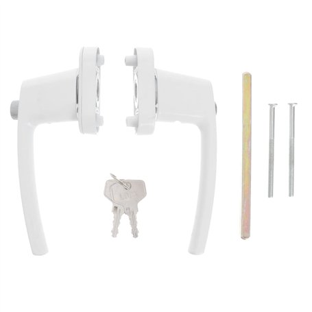 Yardwe Poignée à levier épaisse solide à deux extrémités avec clés pour porte et fenêtre