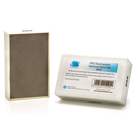 Glass Polish PRO Bloc de ponçage à main diamanté Grain 600 pour Lisser