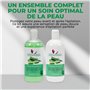 Épilation à la cire pré et post-traitement. Lotion de prétraitement à l'aloe vera et lait de post-traitement à l'aloès vera