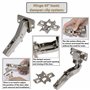 AERZETIX - C41047 - Lot de 2 charnières invisibles clipsables pour éléments d'angle à 45° pour porte de meuble rentrant complète