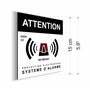 imaggge.com Lot de 12 Autocollants et Un Panneau Aluminium carré 15 cm - Attention Alarme électronique - Dissuasif pour Les Vole