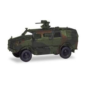herpa Modèle Militaire Véhicule de Transport Tout-Protection (ATF) Dingo avec FLW 200, décoré, Miniature à l'échelle 1:87, Objet herpa Modèle Militaire Véhicule de Transport Tout-Protection (ATF) Dingo avec FLW 200