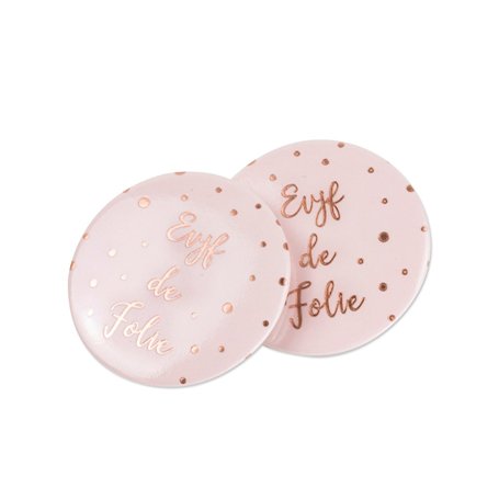 Artifetes 8 Badges EVJF de Folie dorure Rose Gold 5 cm - Rose - Taille Unique