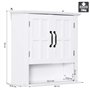 HOMCOM Armoire Haute Murale de Salle de Bain ou WC Placard 2 Portes 2 étagères Niche dim. 60L x 20l x 58H cm MDF Panneaux Partic