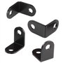 Équerres de Fixation 1"x1"x0.6", STARVAST 50PCS Équerre Angle,Support en Forme de L Noir Équerre pour Étagère en Bois, Armoire, 