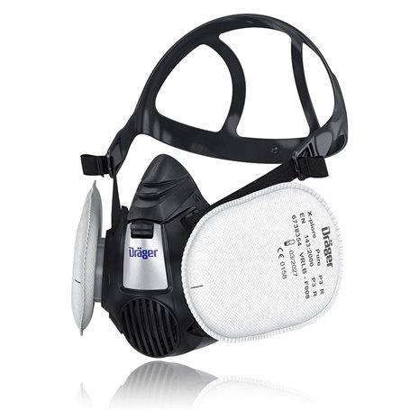 Dräger X-plore 3500 avec 2 filtres Pure P3 - Masque respiratoire Demi-masque pour la construction
