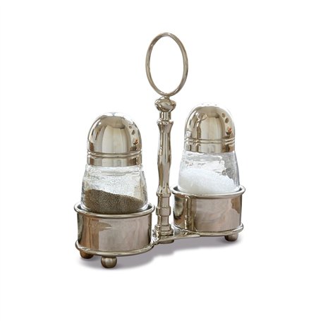 LOBERON LOBERON Ménagère sel et poivre Beaune | Rangement pour sel et poivre | Ustensiles de cuisine en verre et laiton | Idéal