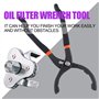 Swpeet 2 pièces 12 pouces grand filtre à huile réglable pince avec Universal 3 pinces filtre à huile outil Clé 2 1/8-4 1/2 pouce