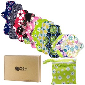 Lot de 11 Serviettes Hygiéniques Lavables Réutilisables (S+M+L) - Jour/Nuit pour Tous Flux (Léger à Intense) - Absorption Maxima Lot de 11 Serviettes Hygiéniques Lavables Réutilisables (S+M+L) - Jour/Nuit pour Tous Flux (Léger à Intense) - Absorption Maxima