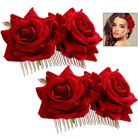 iwobi 2 Pièces Rose Pince À Cheveux Fleur Femmes Rose Fleur