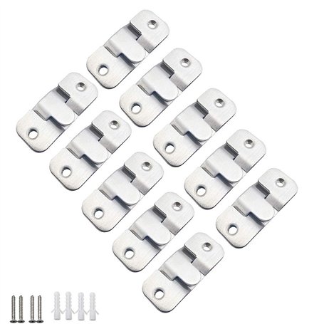 MZMing 10 Paires [20 pack] Support de Montage Dissimulé Embarqué Interverrouillage Pendaison Boucle Quincaillerie Murale en Acie