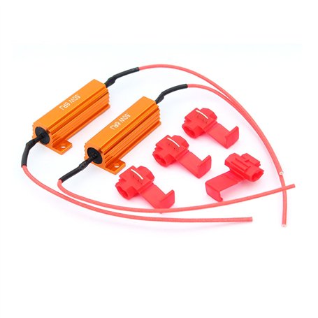 Taikuwu 2 Résistances de Charge 50W 6Ω avec Clips Rapides - Décodeur Phares LED/Clignotants/Fog Lights