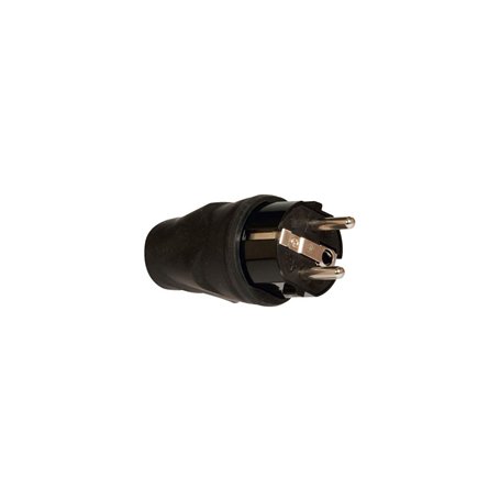 Fiche mâle Caoutchouc 2P+T 16A 250V NF + Schuko -IP44