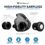 Decibullz Filtres de bouchons d'oreille moulés sur mesure haute fidélité (Hi-Fi) pour concerts et événements (noir)