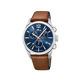 LOTUS Montre pour Homme 18691/2 Chrono Boîtier en Acier Inoxydable Gris Bracelet en Cuir Marron LOTUS Montre pour Homme 18691/2 Chrono Boîtier en Acier Inoxydable Gris Bracelet en Cuir Marron