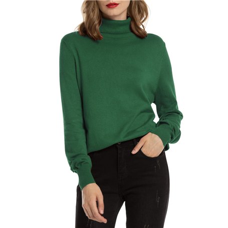 Woolen Bloom Pull Femme Col Roulé Côtelé Tricot Hauts sous Pull Manches Longues Chandail Dame Hiver Chaud Mode