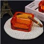 Kepfire Simple Style Cristal Carré Cendriers Mode Créatif Personnalité Cadeau Européen Maison Bureau Café Hôtel Ornements Orange