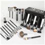 DUcare Pinceaux Maquillages Professionnel Kit de 31pcs Elegante Cuir PU Pochette Synthétiques Premium Pinceaux (Noir Blanc)
