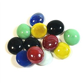 mesbilles - 20 Billes Plates Couleurs Glossy - Galet en Verre 16 mm mesbilles - 20 Billes Plates Couleurs Glossy - Galet en Verre 16 mm
