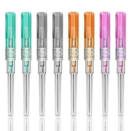 Aiguilles de piercing au nez - SOTICA 8PCS Aiguilles de piercing mixtes 14g 16g 18g 20g Aiguilles de cathéter IV pour perçage de