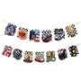 Amosfun bannière de voiture de course mignonne suspendu bunting guirlande voiture fête à thème fête célébration anniversaire fou