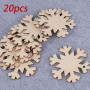 40pcs Embellissements en Bois Noël à Suspendre Ornements de Pendentifs en Forme Flocon de Neige Rond Boule Tranches de Bois Arti
