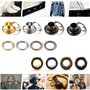 Gasea 120 Set Grommets Eyelets Métal 4 Couleurs œillets avec Rondelles 6mm Kit d'Outils à Oeillet Couture Avec 3PCS Grommets Ins