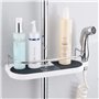 LATERN Étagère de Douche Télescopique,Tablette de Douche Poteau Réglable en Alliage d'aluminum avec 2 Crochets Serviettes,Montag