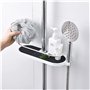 LATERN Étagère de Douche Télescopique,Tablette de Douche Poteau Réglable en Alliage d'aluminum avec 2 Crochets Serviettes,Montag