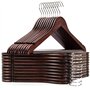 Amber Home Lot de 20 cintres en Bois de Couleur Noyer pour Robe de mariée