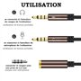 Gasea 1.1m Audio Y Splitter Câble 2 Dual 3.5mm Mâle à 3.5mm Femelle Microphone Y Splitter Jack Stéréo Adaptateur Câble Plaqué Or