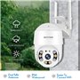 PTZ Dôme Caméra de Surveillance WiFi Extérieure Aottom 1080P Caméra de sécurité IP sans Fil, Audio bidirectionnel, Détecteur de 