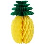 Happium Ananas Lot de 3 décorations en nid d'abeille en papier de 14 pouces Décorations en boule de papier d'ananas pour fête à