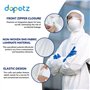 Dapetz ® Lot de 20 combinaisons de protection jetables en papier blanc avec capuche en polypropylène PPE poignets élastiques fer