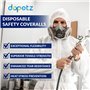 Dapetz ® Lot de 20 combinaisons de protection jetables en papier blanc avec capuche en polypropylène PPE poignets élastiques fer