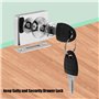 Serrure de Porte en Verre,Serrure Vitrine,Verrous de Sécurité à Double ou Single Ouverture, pour Porte en Verre de 5-8mm, Clé Sé