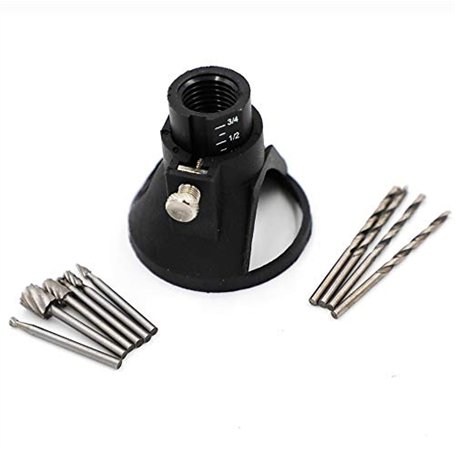 Kit découpe plaque de bois Dremel Outils rotatry Multi HSS forage Fraise Accessoir Précis rotatif à découper Positionneur